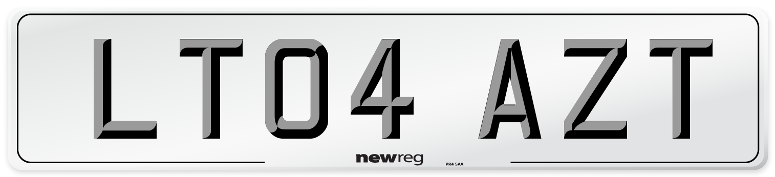 LT04 AZT Number Plate from New Reg